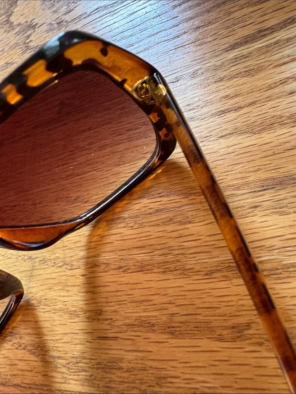 Tortoiseshell Oversized Square Women's Sunglasses - Brown Lenses